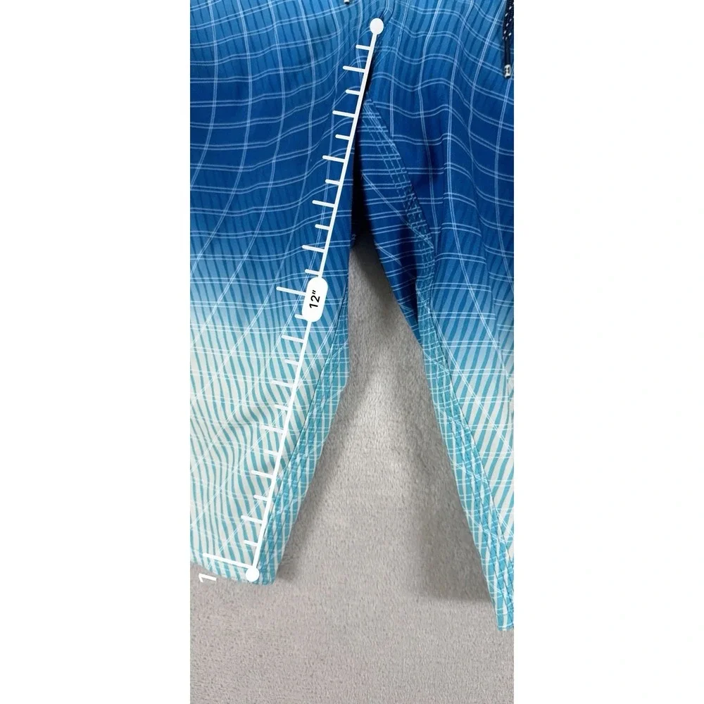 Billabong Fluid Pro Board Shorts Mens 31 Blue Gradient Grid Recycled Swim Trunks